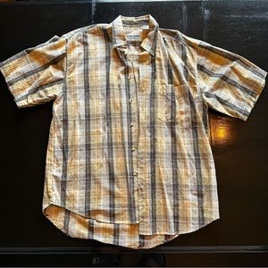 Vintage Retro XL Cactus Yellow and Gray 90s Y2K Button Down Shirt